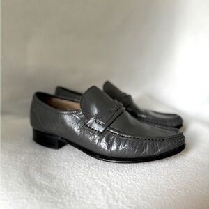 Freeman Size 7 1/2 Gray Leather Mens Dress Shoes